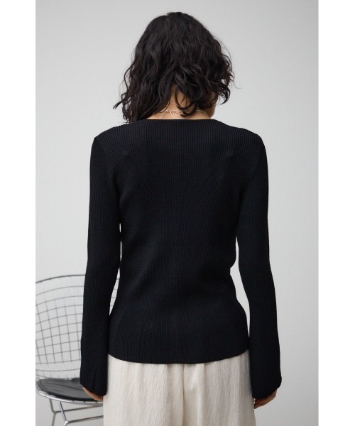 AZUL by moussy（アズールバイマウジー）の「シアーニットカーディガン（カーディガン/ボレロ・レディース・ブラック・FREE）」の7枚目の写真