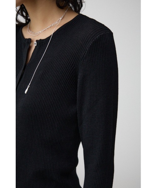 AZUL by moussy（アズールバイマウジー）の「シアーニットカーディガン（カーディガン/ボレロ・レディース・ブラック・FREE）」の9枚目の写真