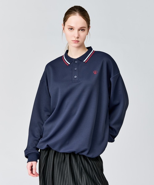 WETTEMPT(ウィテンプト)の「MOSS STITCH LONG POLO SHIRT / 鹿の子ロングポロシャツ(ポロシャツ・メンズ・ブラック/杢グレー/ベージュ/ネイビー/グレイッシュベージュ/レッド/チャコール/グレイッシュブルー/アイボリー/カーキ/ブラック×ホワイト/ネイビー系/ボルドー・SMALL/MEDIUM/LARGE)」の11枚目の写真