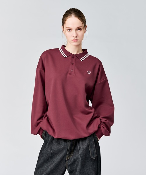 WETTEMPT(ウィテンプト)の「MOSS STITCH LONG POLO SHIRT / 鹿の子ロングポロシャツ(ポロシャツ・メンズ・ブラック/杢グレー/ベージュ/ネイビー/グレイッシュベージュ/レッド/チャコール/グレイッシュブルー/アイボリー/カーキ/ブラック×ホワイト/ネイビー系/ボルドー・SMALL/MEDIUM/LARGE)」の13枚目の写真