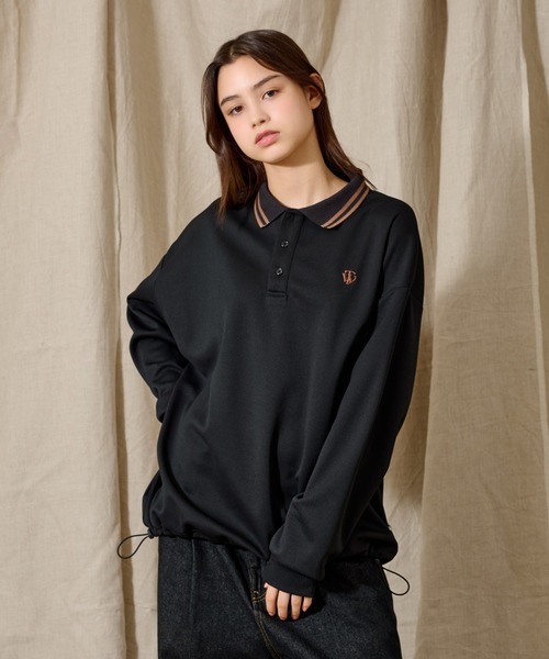 網眼織紋長版POLO衫