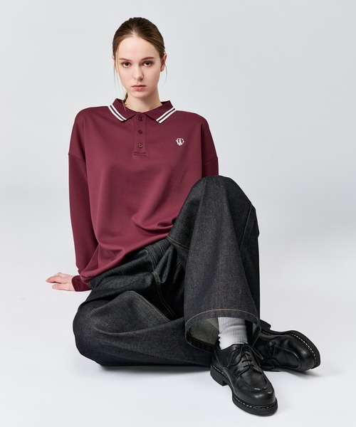 WETTEMPT（ウィテンプト）の「MOSS STITCH LONG POLO SHIRT / 鹿の子ロングポロシャツ（ポロシャツ・メンズ・ブラック/杢グレー/ベージュ/ネイビー/グレイッシュベージュ/レッド/チャコール/グレイッシュブルー/アイボリー/カーキ・SMALL/MEDIUM/LARGE）」の22枚目の写真