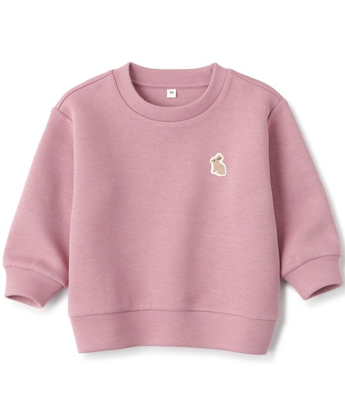無印良品（ムジルシリョウヒン）の「ベビー　あたまするっと二重編み刺繍入りスウェットシャツ（スウェット・キッズ・パープル系/ライトベージュ/スモーキーグリーン系/その他/ピンク/イエロー・80/90/100）」の5枚目の写真