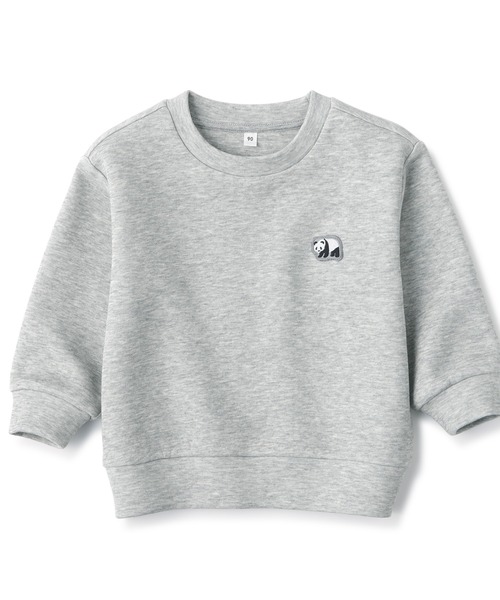 無印良品（ムジルシリョウヒン）の「ベビー　あたまするっと二重編み刺繍入りスウェットシャツ（スウェット・キッズ・パープル系/ライトベージュ/スモーキーグリーン系/その他/ピンク/イエロー・80/90/100）」の6枚目の写真