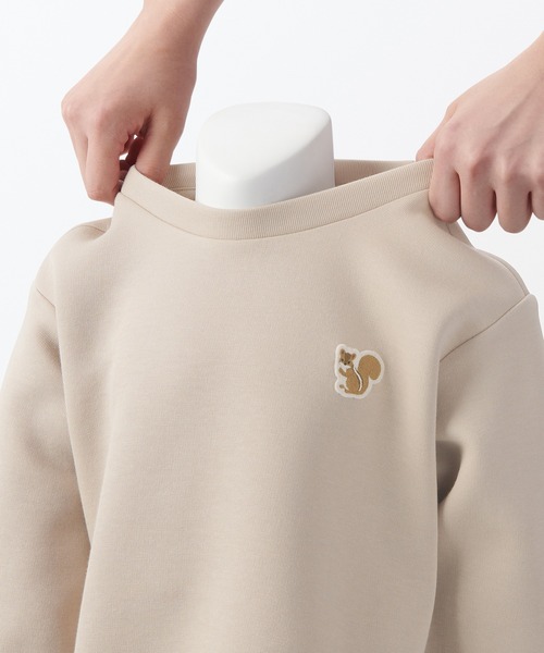 無印良品（ムジルシリョウヒン）の「ベビー　あたまするっと二重編み刺繍入りスウェットシャツ（スウェット・キッズ・パープル系/ライトベージュ/スモーキーグリーン系/その他/ピンク/イエロー・80/90/100）」の10枚目の写真