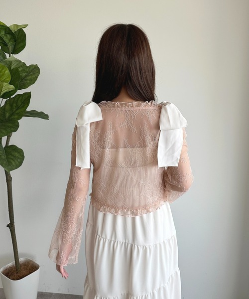 セール】【apres jour mimi】ゴールドボタンレースカーディガン