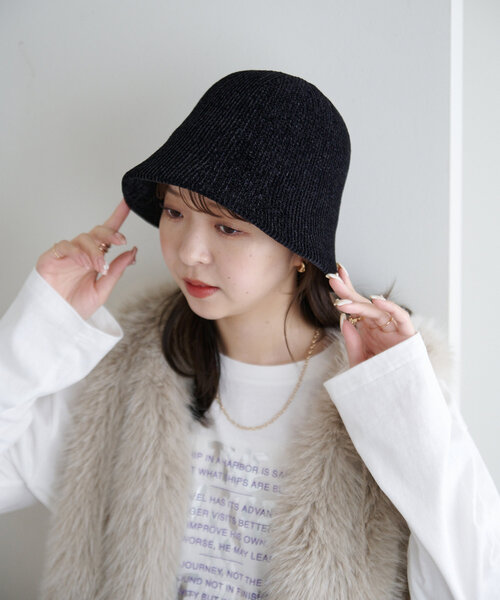 DISCOAT（ディスコート）の「シュニールバケットハット（キャップ・レディース・キャメル/ベージュ/ブラック・FREE）」の13枚目の写真