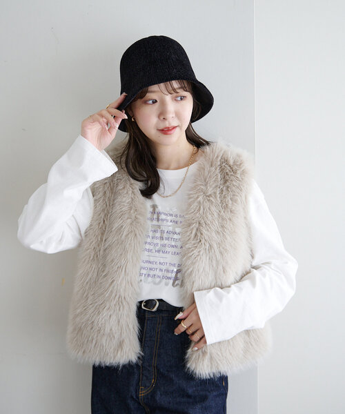 定価10万円 FAT Faux Fur Coat Blue SizeL - メルカリ 定価10万円 FAT