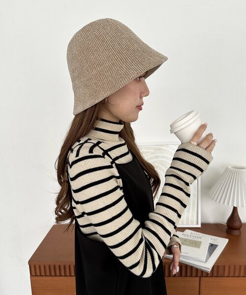 DISCOAT（ディスコート）の「シュニールバケットハット（キャップ・レディース・キャメル/ベージュ/ブラック・FREE）」の19枚目の写真