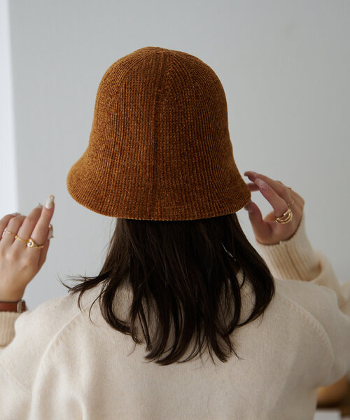 DISCOAT（ディスコート）の「シュニールバケットハット（キャップ・レディース・キャメル/ベージュ/ブラック・FREE）」の9枚目の写真