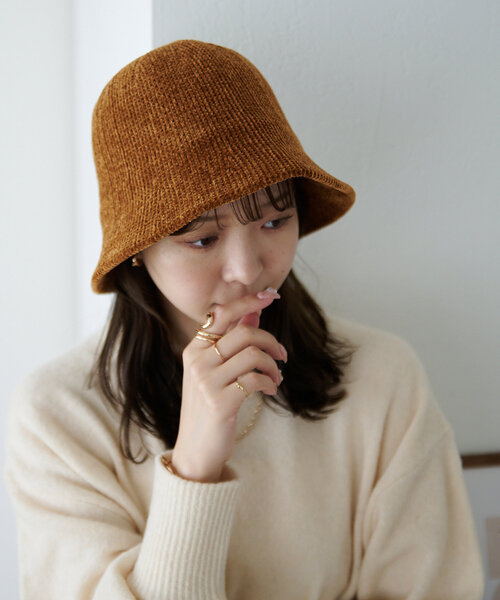 DISCOAT（ディスコート）の「シュニールバケットハット（キャップ・レディース・キャメル/ベージュ/ブラック・FREE）」の10枚目の写真