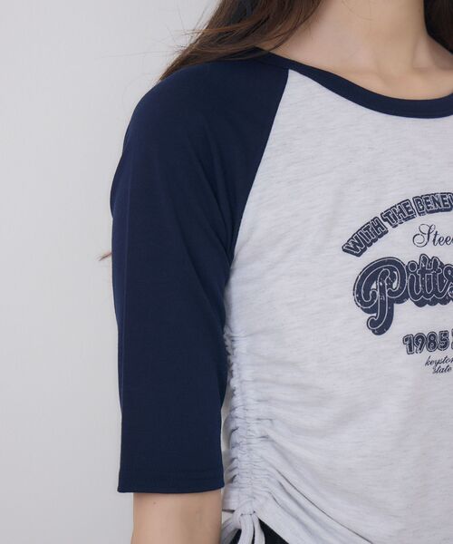 ems excite(エムズエキサイト)の「ドロスト五分袖TEE(Tシャツ/カットソー・レディース・ホワイト系その他/ブラウン/オフホワイト・FREE)」の14枚目の写真