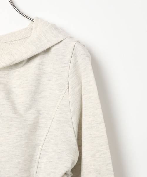 Heather（ヘザー）の「ギャザーWZIP裏毛フーディ　144349（パーカー・レディース・オフホワイト/チャコールグレー/オートミール・FREE）」の6枚目の写真