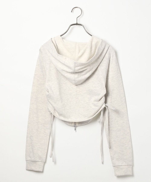 Heather（ヘザー）の「ギャザーWZIP裏毛フーディ　144349（パーカー・レディース・オフホワイト/チャコールグレー/オートミール・FREE）」の11枚目の写真