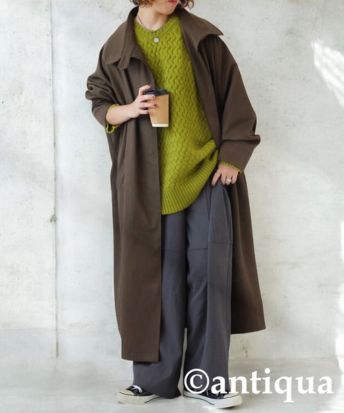 antiqua（アンティカ）の「バルキー編みニット（ニット/セーター・レディース・ベージュ/ライム/ブラック/ブルー・ONESIZE）」の18枚目の写真