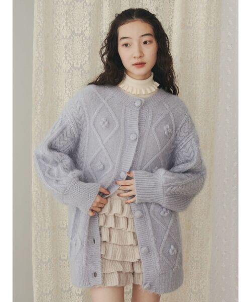 【セール】ぽこぽこお花ニットカーディガン（カーディガン/ボレロ）｜merry jenny（メリージェニー）