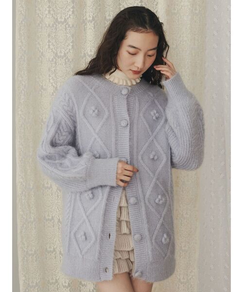 【セール】ぽこぽこお花ニットカーディガン（カーディガン/ボレロ）｜merry jenny（メリージェニー）