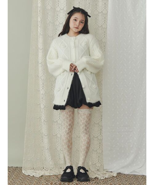 【セール】ぽこぽこお花ニットカーディガン（カーディガン/ボレロ）｜merry jenny（メリージェニー）