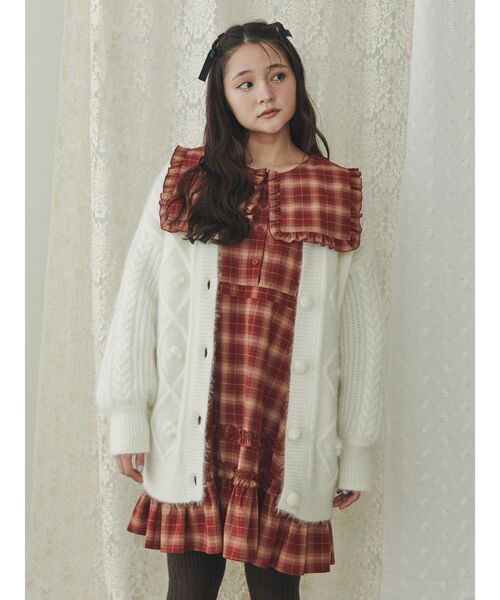 【セール】ぽこぽこお花ニットカーディガン（カーディガン/ボレロ）｜merry jenny（メリージェニー）