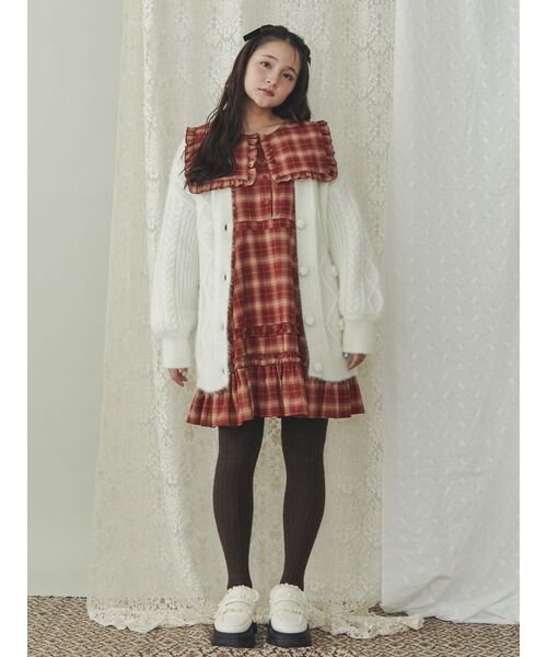 【セール】ぽこぽこお花ニットカーディガン（カーディガン/ボレロ）｜merry jenny（メリージェニー）