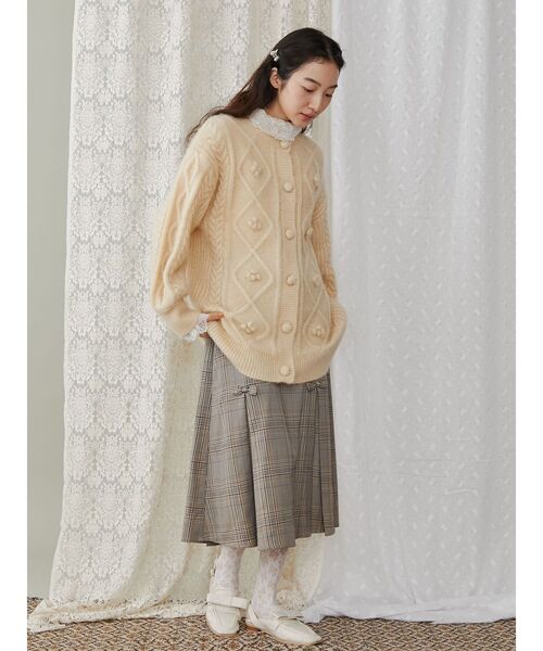 【セール】ぽこぽこお花ニットカーディガン（カーディガン/ボレロ）｜merry jenny（メリージェニー）