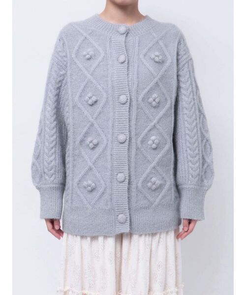 【セール】ぽこぽこお花ニットカーディガン（カーディガン/ボレロ）｜merry jenny（メリージェニー）