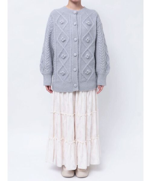 【セール】ぽこぽこお花ニットカーディガン（カーディガン/ボレロ）｜merry jenny（メリージェニー）