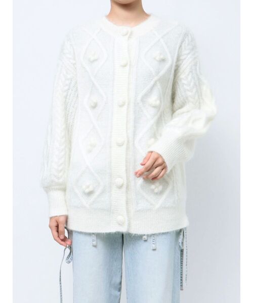 【セール】ぽこぽこお花ニットカーディガン（カーディガン/ボレロ）｜merry jenny（メリージェニー）