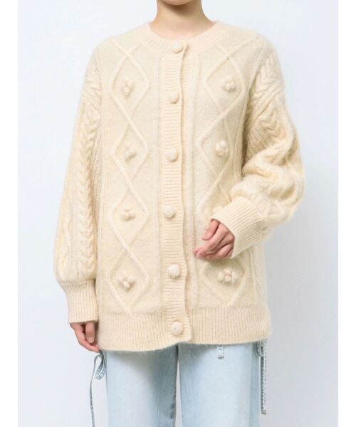 【セール】ぽこぽこお花ニットカーディガン（カーディガン/ボレロ）｜merry jenny（メリージェニー）