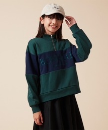 a.v.v（アーヴェヴェ）の「[140-150]ハーフジップ配色ロゴスウェット（スウェット・キッズ）」
