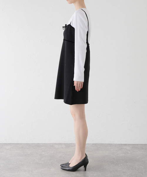 U by SPICK&SPAN(ユーバイスピックアンドスパン)の「ニットミニキャミワンピース(ワンピース・レディース・ブラック・FREE)」の9枚目の写真