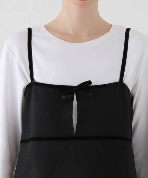 U by SPICK&SPAN(ユーバイスピックアンドスパン)の「ニットミニキャミワンピース(ワンピース・レディース・ブラック・FREE)」の11枚目の写真