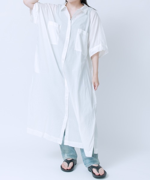 LOSUCA（ロスカ）の「キャンブリックボイル ドルマンワンピース（ワンピース・レディース・ブルー系その他/オフホワイト/ブラック系その他/ブラック・FREE）」の5枚目の写真