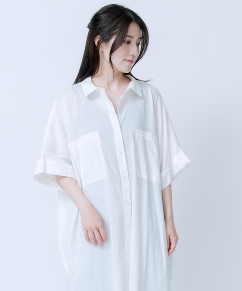 LOSUCA（ロスカ）の「キャンブリックボイル ドルマンワンピース（ワンピース・レディース・ブルー系その他/オフホワイト/ブラック系その他/ブラック・FREE）」の9枚目の写真