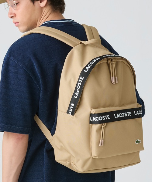【極美品】ラコステ　リュック　バックパック　オールレザー　バイカラー　ビッグロゴ ラコステ リュック バックパック オールレザー バイカラー