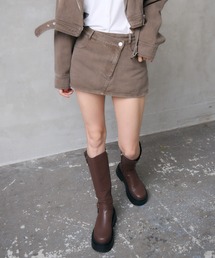 アシメウエストデニムスカート