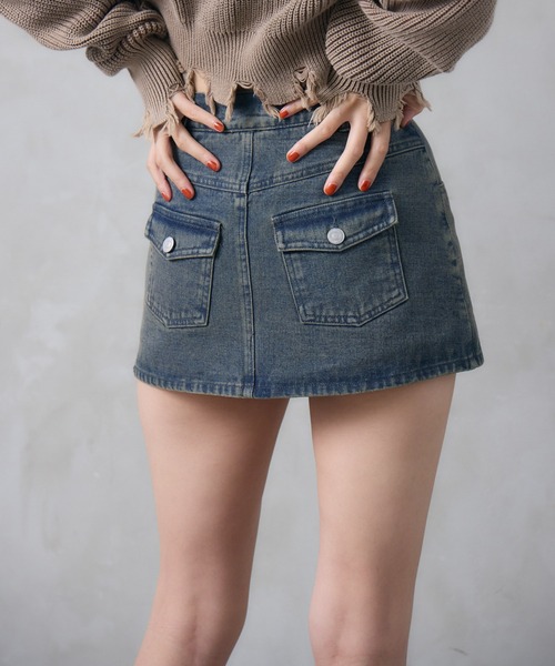 ENVYM（アンビー）の「アシメウエストデニムスカート（スカート・レディース・ブルー/ブラック/ブラウン・SMALL/MEDIUM）」の14枚目の写真