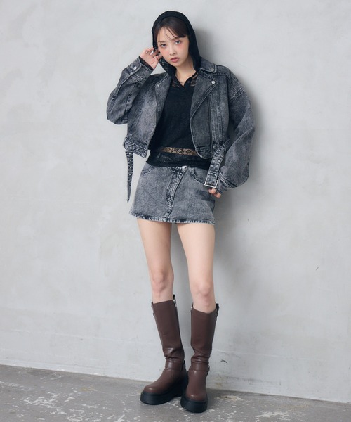 ENVYM（アンビー）の「アシメウエストデニムスカート（スカート・レディース・ブルー/ブラック/ブラウン・SMALL/MEDIUM）」の19枚目の写真