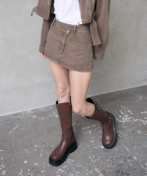 ENVYM（アンビー）の「アシメウエストデニムスカート（スカート・レディース・ブルー/ブラック/ブラウン・SMALL/MEDIUM）」の9枚目の写真