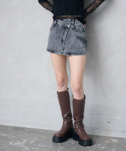 ENVYM（アンビー）の「アシメウエストデニムスカート（スカート・レディース・ブルー/ブラック/ブラウン・SMALL/MEDIUM）」の6枚目の写真