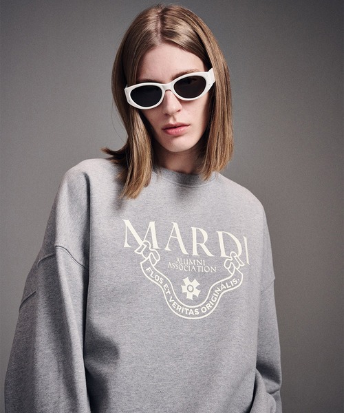 Mardi Mercredi（マルディメクルディ）の「SWEATSHIRT GRAND ALUMNI CLASSIQUE（スウェット・レディース・ネイビー/ヘザーグレー/グレー/ホワイト×ブルー/オートミール・FREE）」の3枚目の写真