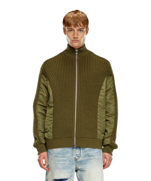 DIESEL（ディーゼル）の「メンズ ニット ジャケット（カーディガン/ボレロ・メンズ・カーキ・LARGE/SMALL/MEDIUM/X-LARGE/X-SMALL/XX-LARGE）」の4枚目の写真