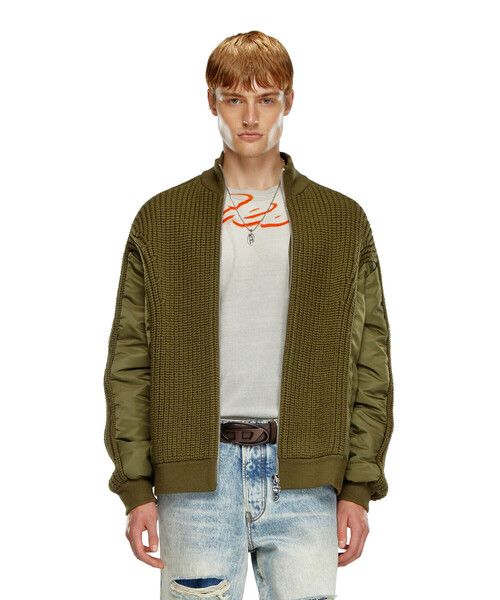DIESEL（ディーゼル）の「メンズ ニット ジャケット（カーディガン/ボレロ・メンズ・カーキ・LARGE/SMALL/MEDIUM/X-LARGE/X-SMALL/XX-LARGE）」の6枚目の写真