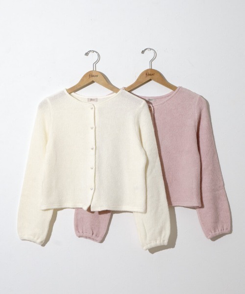 flower（フラワー）の「ピュアハートカーディガン（ニット/セーター・レディース・ホワイト/ピンク・FREE）」の11枚目の写真