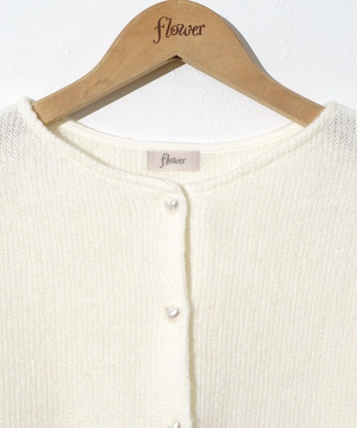 flower（フラワー）の「ピュアハートカーディガン（ニット/セーター・レディース・ホワイト/ピンク・FREE）」の13枚目の写真