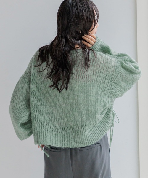 LOWRYS FARM(ローリーズファーム)の「モヘヤドロストショートPOLS 149605(ニット/セーター・レディース・アイボリー/グレー/グリーン・FREE)」の10枚目の写真