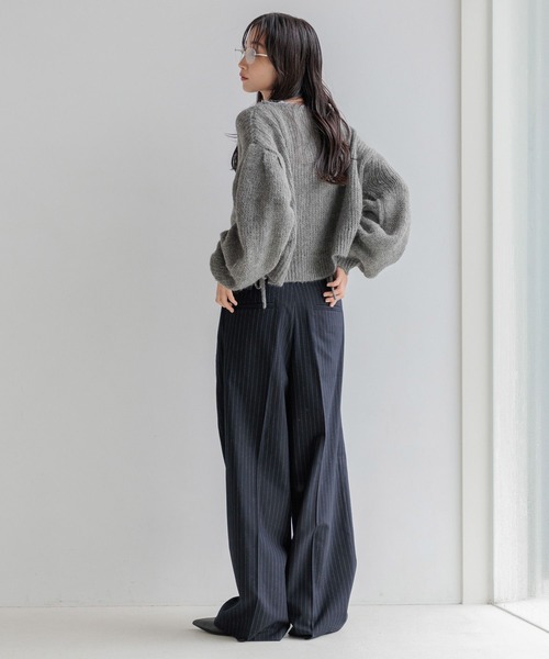 LOWRYS FARM(ローリーズファーム)の「モヘヤドロストショートPOLS 149605(ニット/セーター・レディース・アイボリー/グレー/グリーン・FREE)」の14枚目の写真