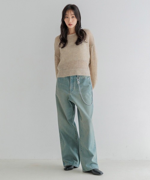 LOWRYS FARM(ローリーズファーム)の「モヘヤドロストショートPOLS 149605(ニット/セーター・レディース・アイボリー/グレー/グリーン・FREE)」の20枚目の写真