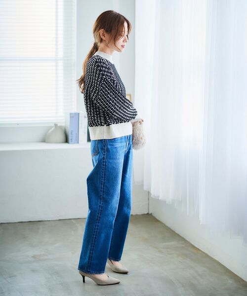 le.coeur blanc（ルクールブラン）の「交差編みバイカラーニットプルオーバー（ニット/セーター・レディース・ベージュ系その他2/ブラック系その他・38）」の15枚目の写真