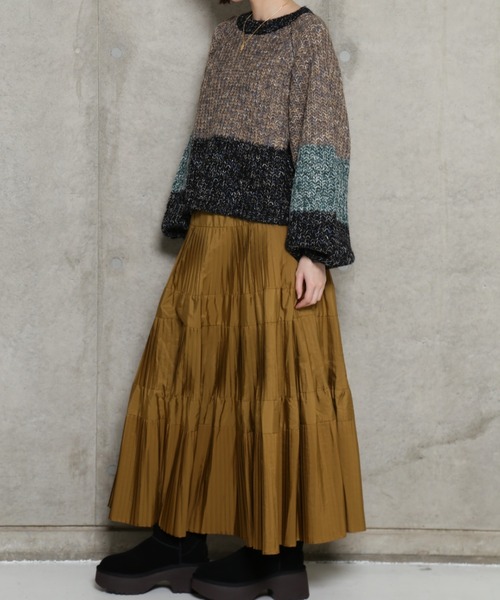 ROSE BUD（ローズバッド）の「【WEB・一部店舗限定】プリーツティアードスカート（スカート・レディース・ブラック/カーキ/ベージュ・FREE）」の15枚目の写真